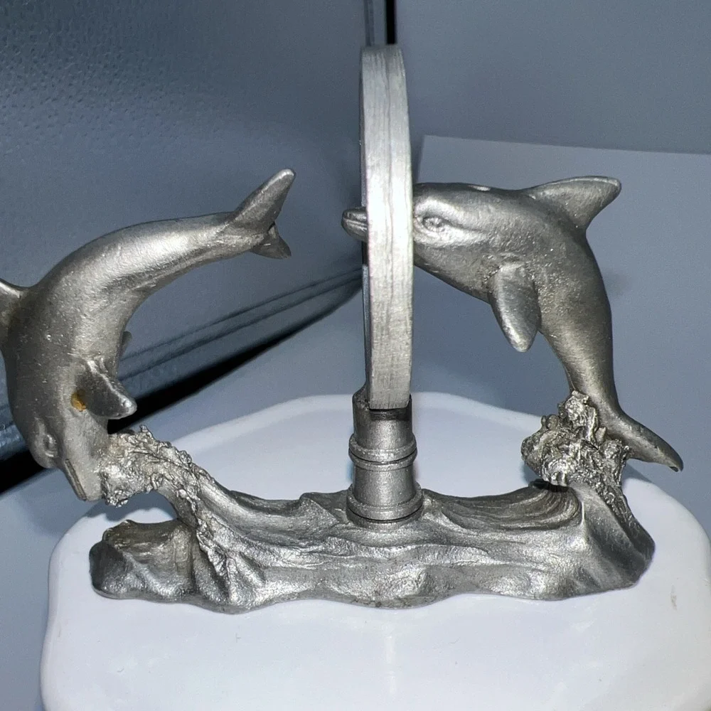 Spoontiques Pewter Dolphins  # 2058‎ Jumping Through Hoop Porpoises